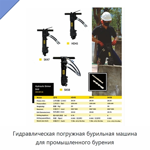 Гидравлическая погружная бурильная машина для промышленного бурения