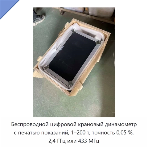 Беспроводной цифровой крановый динамометр с печатью показаний, 1–200 т, точность 0,05 %, 2,4 ГГц или 433 МГц