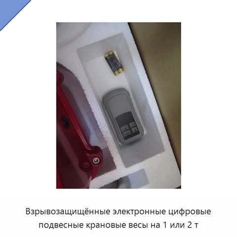 Взрывозащищённые электронные цифровые подвесные крановые весы на 1 или 2 т