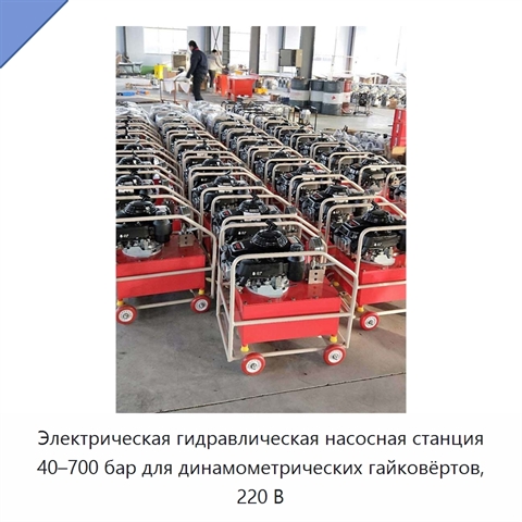 Электрическая гидравлическая насосная станция 40–700 бар для динамометрических гайковёртов, 220 В
