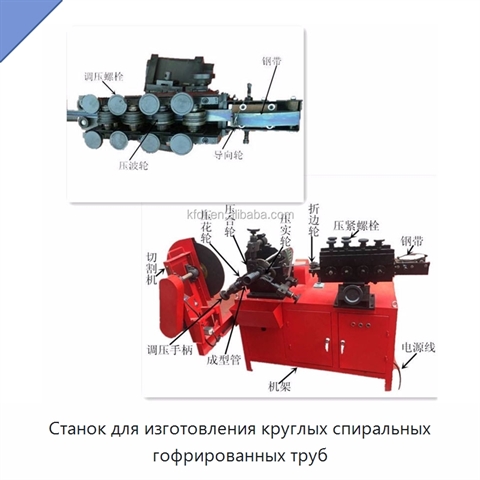 Станок для изготовления круглых спиральных гофрированных труб