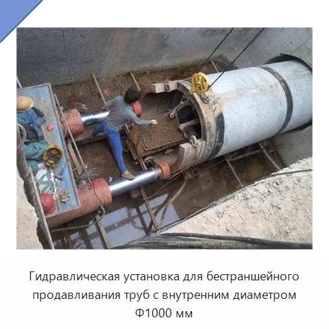 Гидравлическая установка для бестраншейного продавливания труб с внутренним диаметром Φ1000 мм