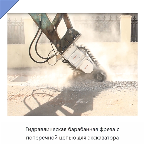 Гидравлическая барабанная фреза с поперечной цепью для экскаватора