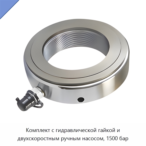 Комплект с гидравлической гайкой и двухскоростным ручным насосом, 1500 бар