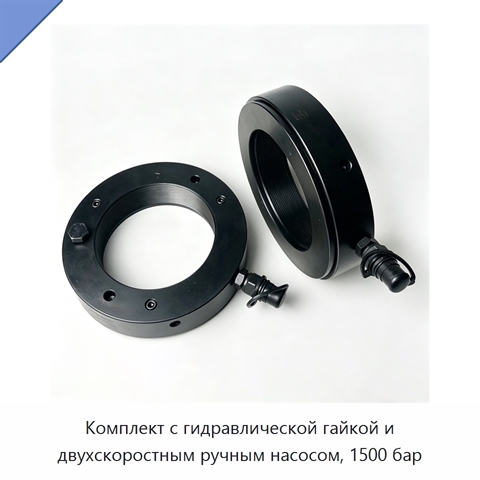 Комплект с гидравлической гайкой и двухскоростным ручным насосом, 1500 бар