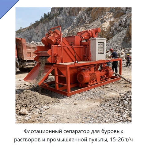 Флотационный сепаратор для буровых растворов и промышленной пульпы, 15-26 т/ч