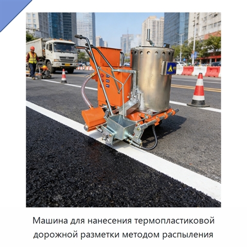 Машина для нанесения термопластиковой дорожной разметки методом распыления