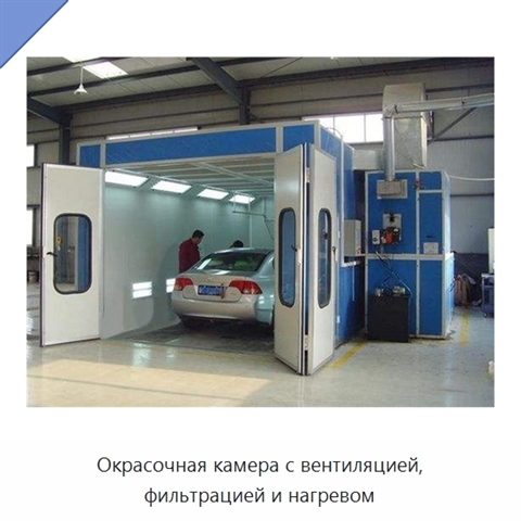 Окрасочная камера с вентиляцией, фильтрацией и нагревом
