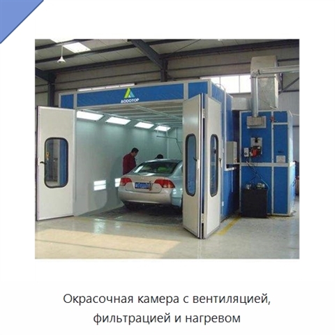 Окрасочная камера с вентиляцией, фильтрацией и нагревом