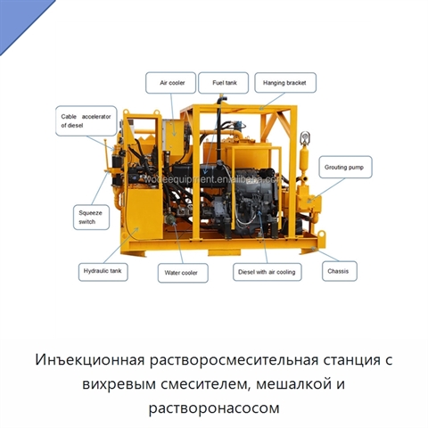 Инъекционная растворосмесительная станция с вихревым смесителем, мешалкой и растворонасосом
