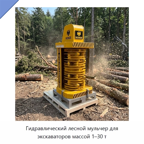 Гидравлический лесной мульчер для экскаваторов массой 1–30 т