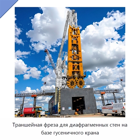 Траншейная фреза для диафрагменных стен на базе гусеничного крана