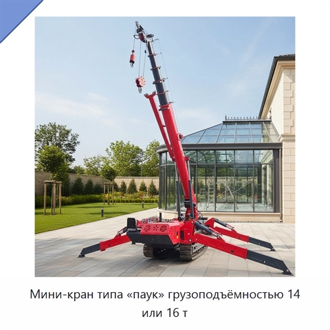 Мини-кран типа «паук» грузоподъёмностью 14 или 16 т