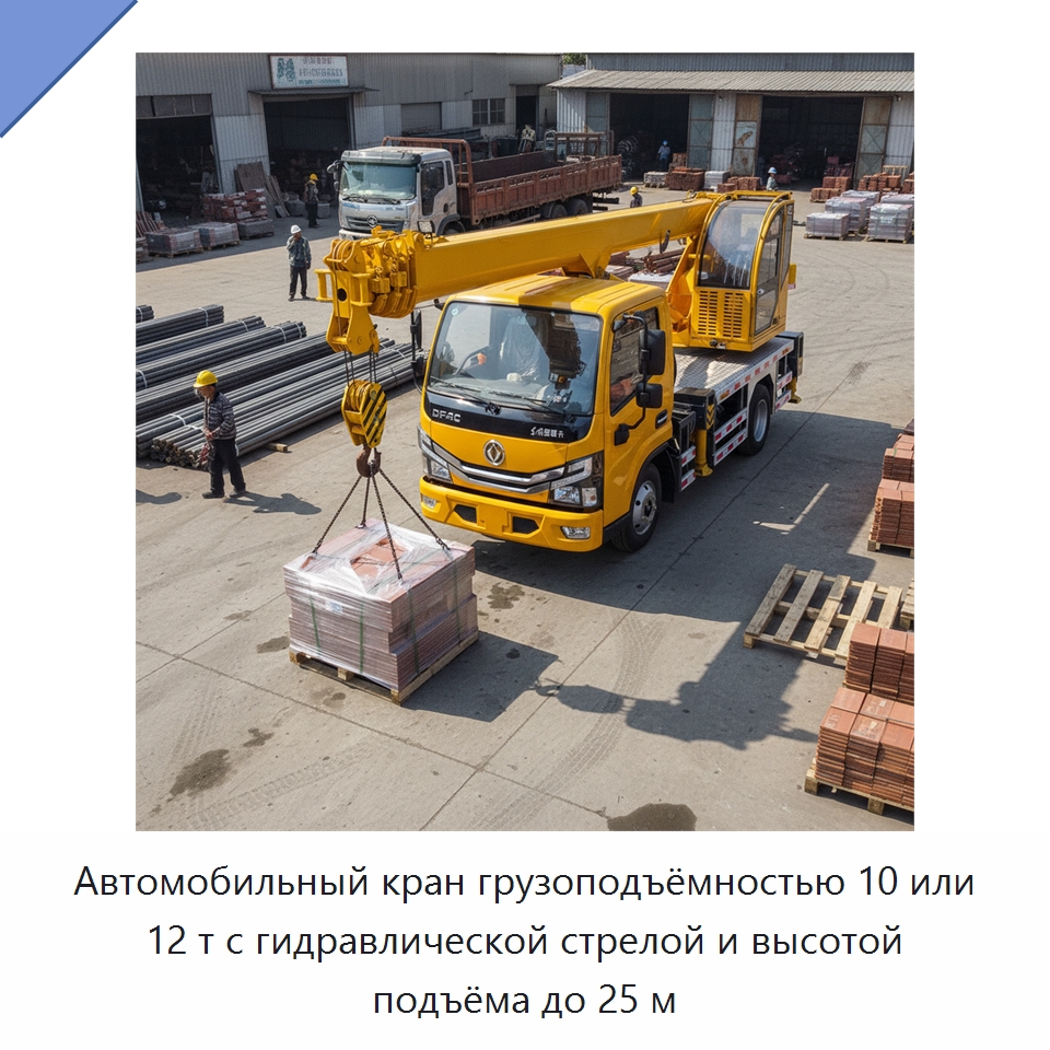 Автомобильный кран грузоподъёмностью 10 или 12 т с гидравлической стрелой и высотой подъёма до 25 м — Краны
