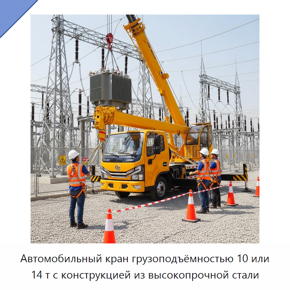 Автомобильный кран грузоподъёмностью 10 или 14 т с конструкцией из высокопрочной стали — Краны