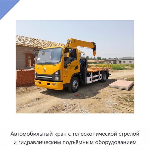 Автомобильный кран с телескопической стрелой и гидравлическим подъёмным оборудованием