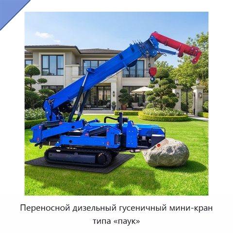 Переносной дизельный гусеничный мини-кран типа «паук»