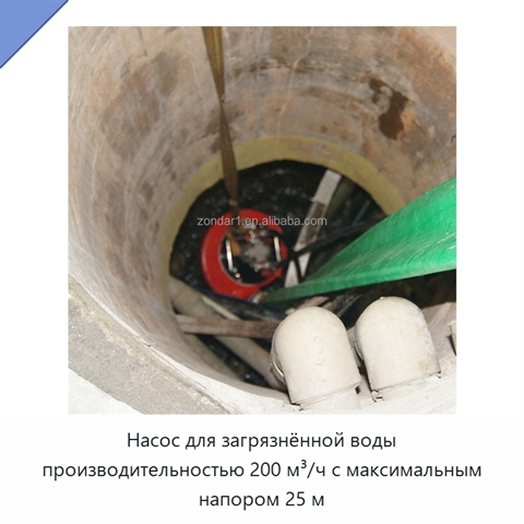 Насос для загрязнённой воды производительностью 200 м³/ч с максимальным напором 25 м