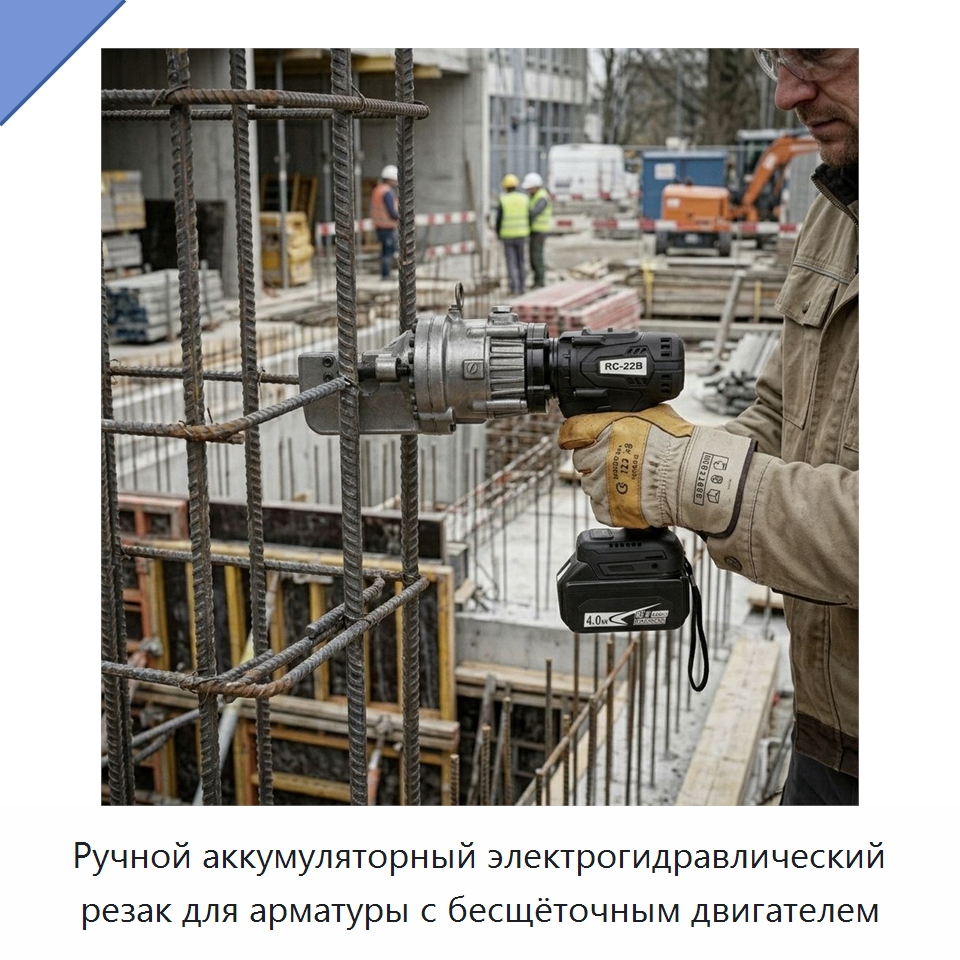 Ручной аккумуляторный электрогидравлический резак для арматуры с бесщёточным двигателем — Инструменты для арматурных работ