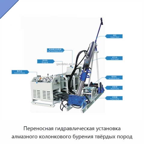 Переносная гидравлическая установка алмазного колонкового бурения твёрдых пород