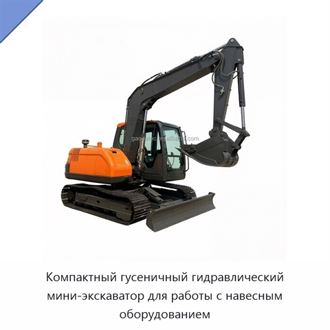 Компактный гусеничный гидравлический мини-экскаватор для работы с навесным оборудованием