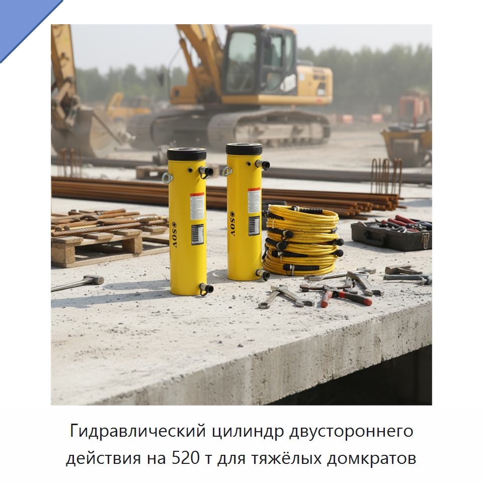 Гидравлический цилиндр двустороннего действия на 520 т для тяжёлых домкратов — Домкраты