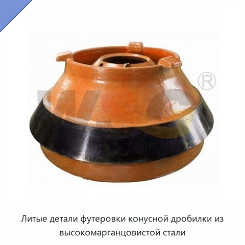 Литые детали футеровки конусной дробилки из высокомарганцовистой стали