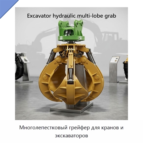 Многолепестковый грейфер для кранов и экскаваторов