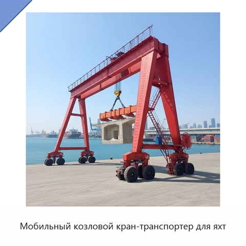 Мобильный козловой кран-транспортер для яхт