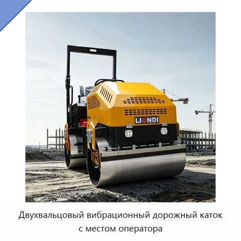 Двухвальцовый вибрационный дорожный каток с местом оператора