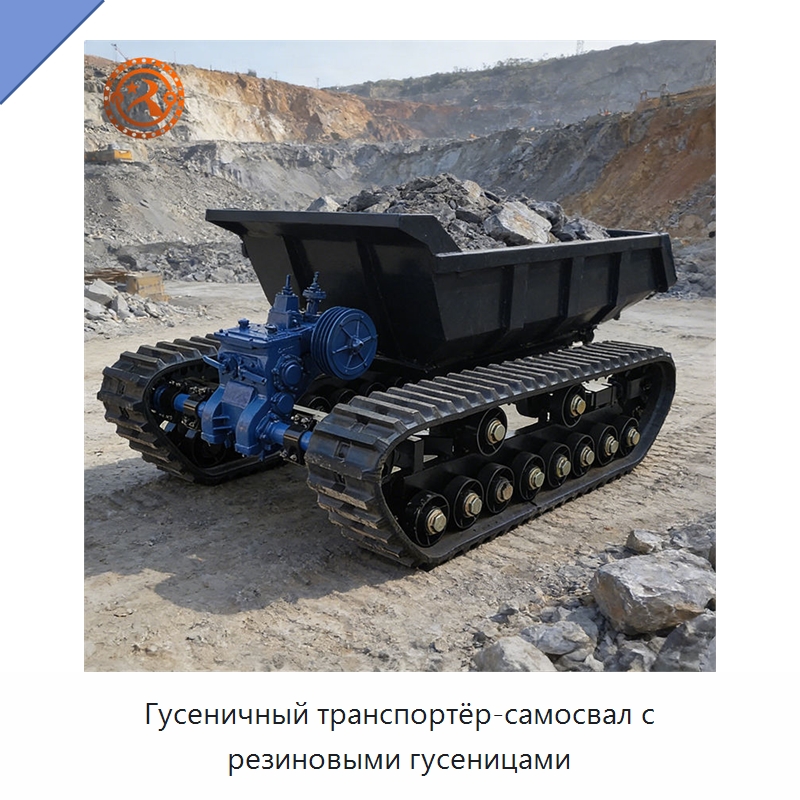 Гусеничный транспортёр-самосвал с резиновыми гусеницами — Запчасти для строительной техники