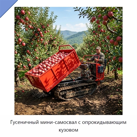 Гусеничный мини-самосвал с опрокидывающим кузовом