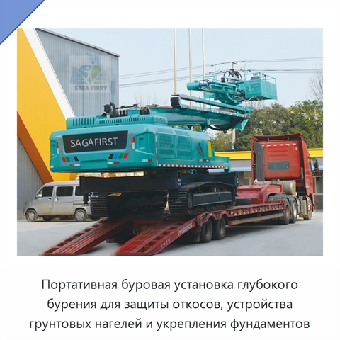 Портативная буровая установка глубокого бурения для защиты откосов, устройства грунтовых нагелей и укрепления фундаментов