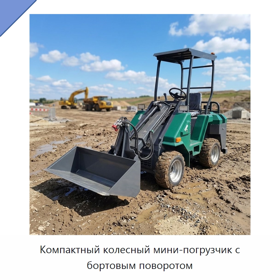 Компактный колесный мини-погрузчик с бортовым поворотом — Землеройная техника
