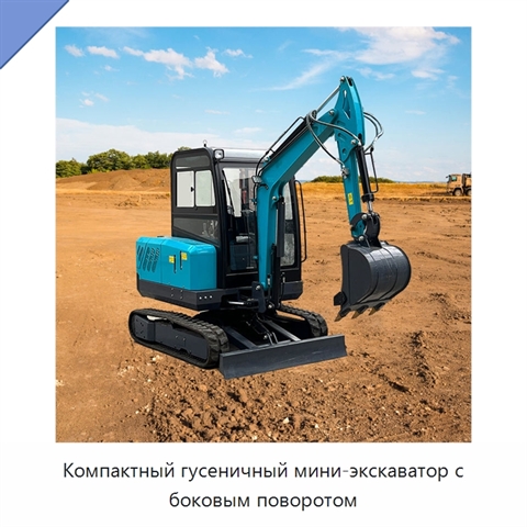 Компактный гусеничный мини-экскаватор с боковым поворотом