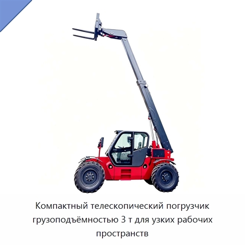 Компактный телескопический погрузчик грузоподъёмностью 3 т для узких рабочих пространств