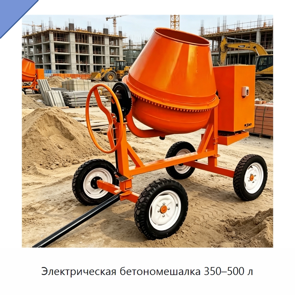 Электрическая бетономешалка 350–500 л — Оборудование для работы с бетоном