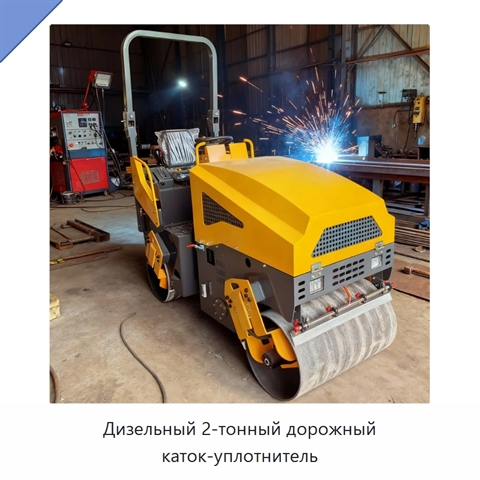 Дизельный 2-тонный дорожный каток-уплотнитель