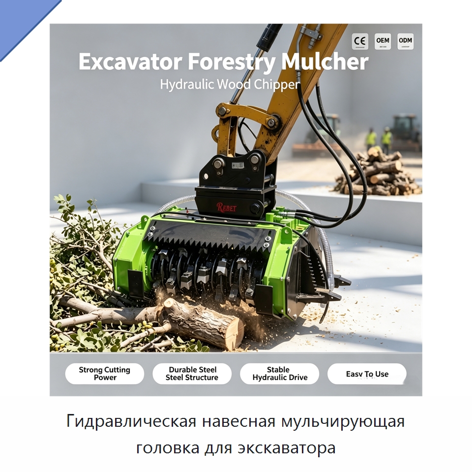 Гидравлическая навесная мульчирующая головка для экскаватора — Навесное оборудование для строительной техники