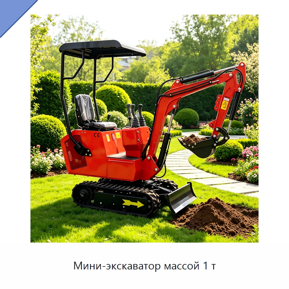 Мини-экскаватор массой 1 т — Землеройная техника
