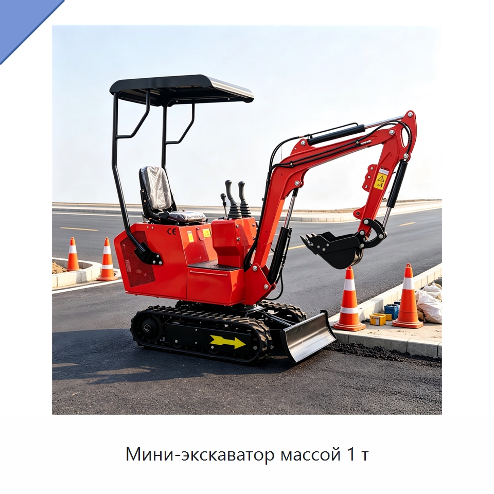 Мини-экскаватор массой 1 т