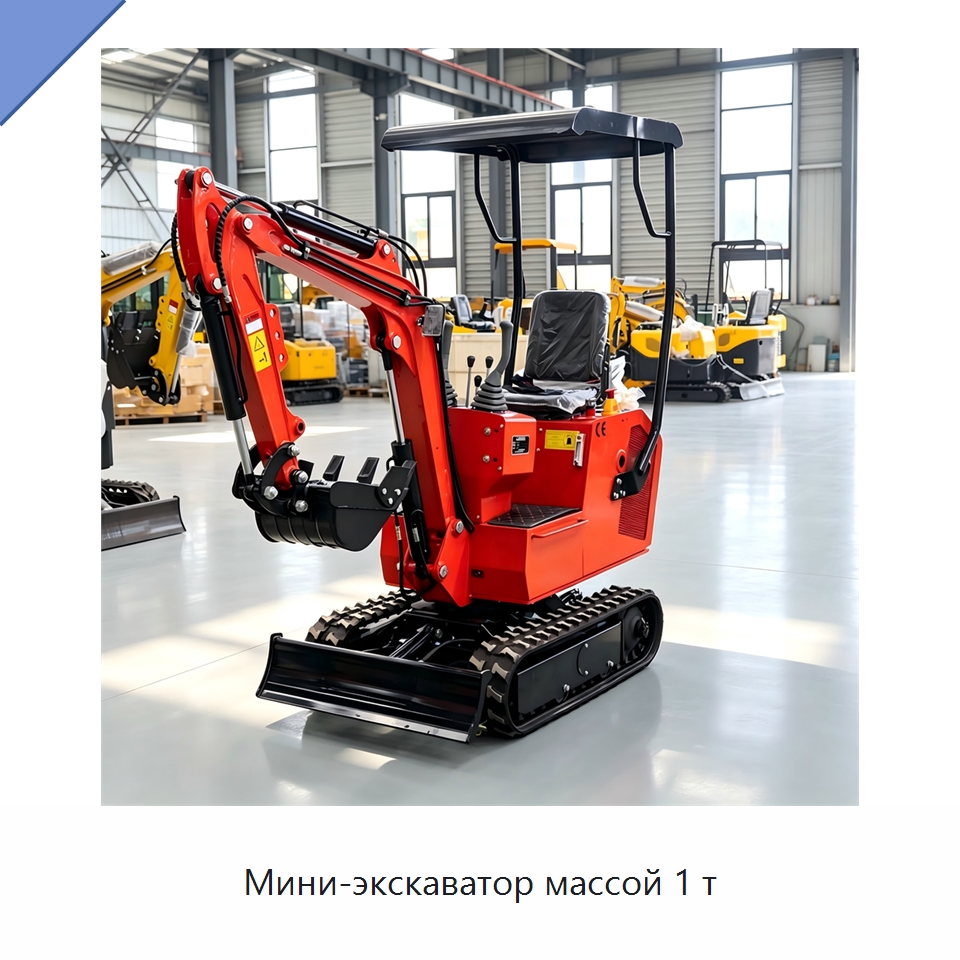 Мини-экскаватор массой 1 т