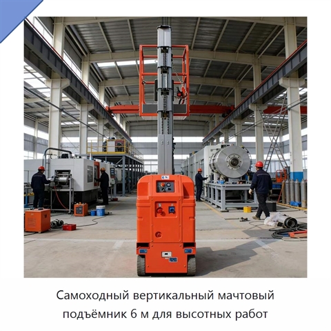 Самоходный вертикальный мачтовый подъёмник 6 м для высотных работ