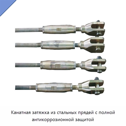 Канатная затяжка из стальных прядей с полной антикоррозионной защитой