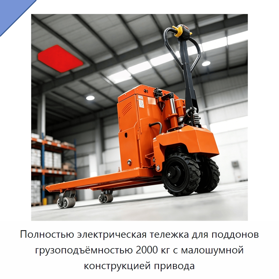 Полностью электрическая тележка для поддонов грузоподъёмностью 2000 кг с малошумной конструкцией привода — Вилочные погрузчики
