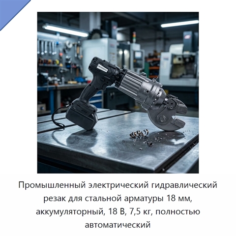 Промышленный электрический гидравлический резак для стальной арматуры 18 мм, аккумуляторный, 18 В, 7,5 кг, полностью автоматический