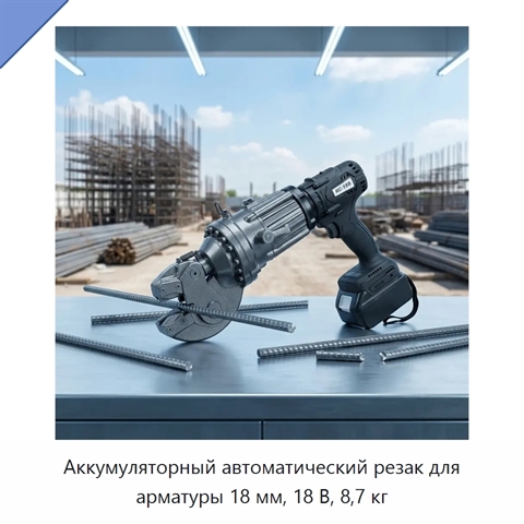 Аккумуляторный автоматический резак для арматуры 18 мм, 18 В, 8,7 кг