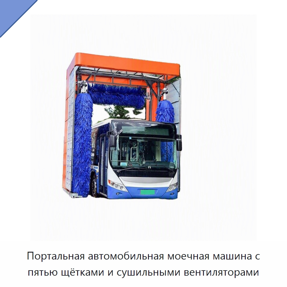 Портальная автомобильная моечная машина с пятью щётками и сушильными вентиляторами — Автомоечные установки