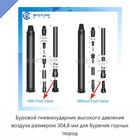 Буровой пневмоударник высокого давления воздуха размером 304,8 мм для бурения горных пород