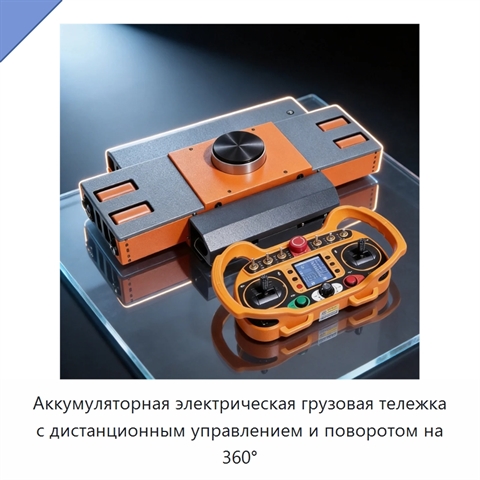 Аккумуляторная электрическая грузовая тележка с дистанционным управлением и поворотом на 360°